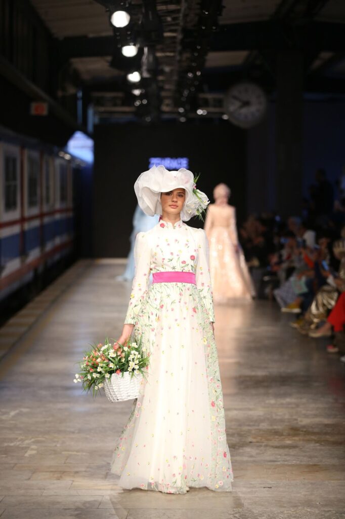 Model walking the runway at Istanbul Modest Fashion Week 2016
